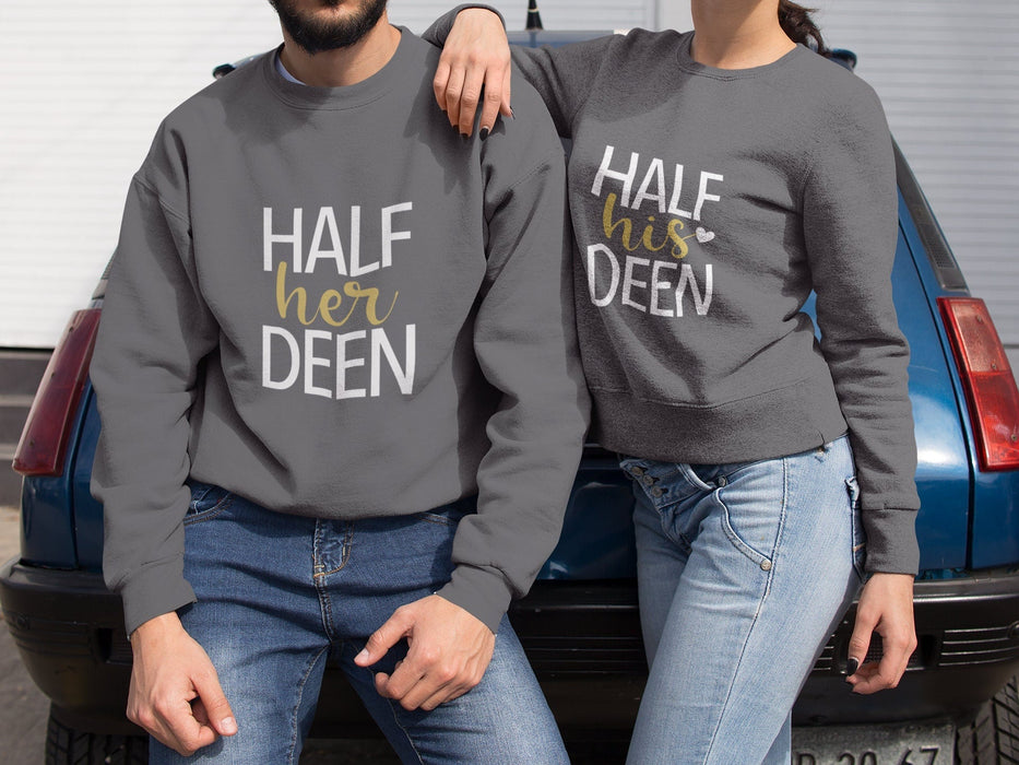 Couples "Half His Deen" & "Half Her Deen" Matching Hoodies (Set of 2)