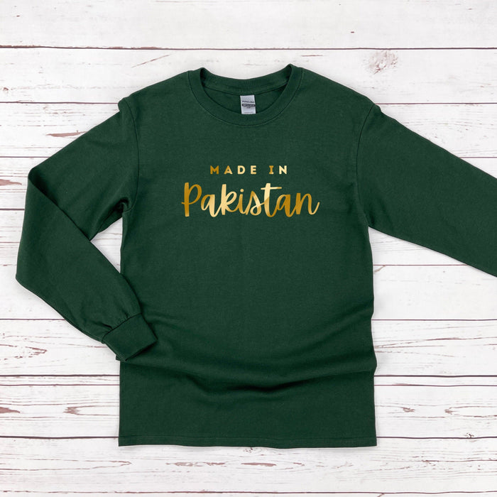 GOLD Personalized "Made in [INSERT COUNTRY]" Long Sleeve Shirt