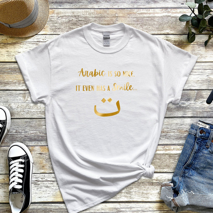 GOLD Arabic is So Nice It Even Has a Smile ث T-Shirt