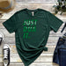 a green t - shirt that says just put it