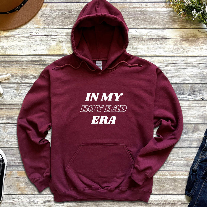 a maroon hoodie that says in my boyfriend era