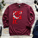 a red sweatshirt with the words just do it printed on it